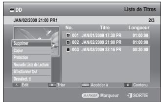 SAMSUNG DVD-SH897 - Utilisation du bouton TITLE LIST - 1