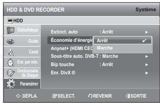 SAMSUNG DVD-SH897 - Réglage Économie d'énergie - 1