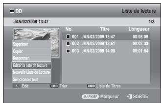 SAMSUNG DVD-SH897 - Utilisation du bouton PLAY LIST - 1
