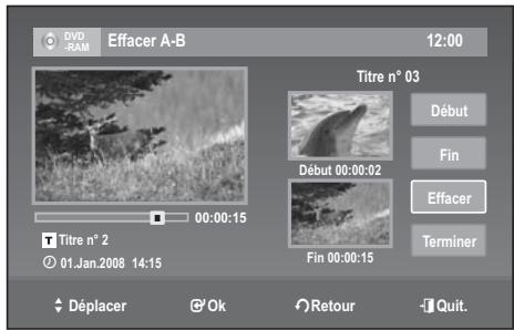 SAMSUNG DVD-VR370 - Supprimer une section d'un titre (Effacer A-B) - 6