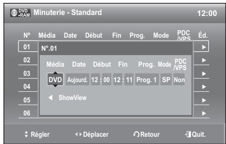 SAMSUNG DVD-VR370 - RÉALISER UN ENREGISTREMENT PROGRAMMÉ - 3