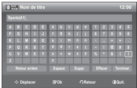 SAMSUNG DVD-VR370 - Modification du nom d'un titre (Nom de titre) - 6