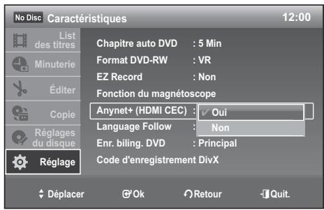 SAMSUNG DVD-VR370 - Utilisation d'Anynet+ (HDMI CEC) - 1