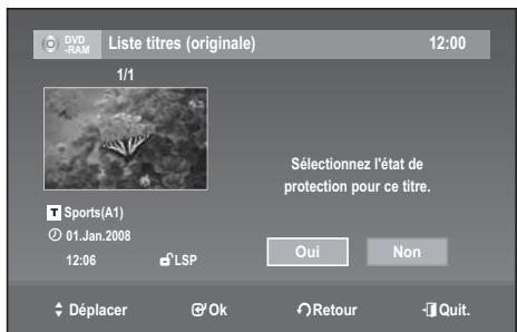 SAMSUNG DVD-VR370 - Verrouillage d'un titre par mesure de protection - 6