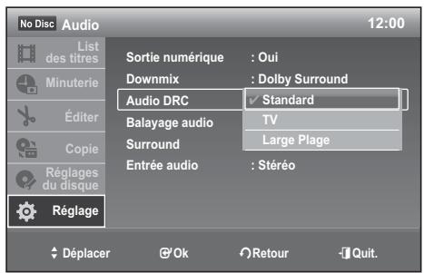 SAMSUNG DVD-VR370 - Contrôle DRC (Dynamic Range Control) audio (DVD uniquement) - 1