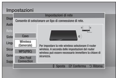 SAMSUNG BD-D6500 - Impostazione di una connessione di rete wireless - Auto - 1