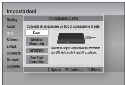 SAMSUNG BD-D6500WXZF - Impostazione di una connessione via cavo - Auto - 1