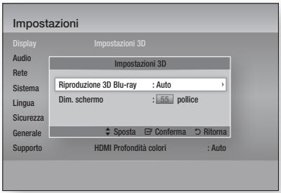 SAMSUNG BD-D6500WXZF - Impostazioni 3D - 1