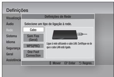 SAMSUNG BD-D6500WXZF - Configurar uma Ligação com Fios - Auto. - 1
