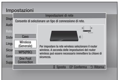 SAMSUNG BD-D6500WXZF - Impostazione di una connessione di rete wireless - Auto - 1