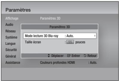 SAMSUNG BD-D6500WXZF - Paramètres 3D - 1