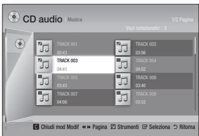 CD audio | Musica 1/2 Pagina Voci selezionate: 3 TRACK 001 00:43 TRACK 002 03:56 TRACK 003 04:41 TRACK 004 04:02 TRACK 005 03:43 TRACK 006 03:40 TRACK 007 04:06 TRACK 008 03:52 Ciudi mod Modif «» Pagina Strumenti Seleziona Ritoma