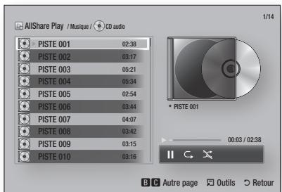 SAMSUNG BD-ES6000E - Répétition de pistes sur un CD audio - 1