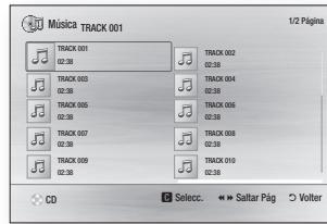 Música TRACK 001 1/2 Página TRACK 001 02:38 TRACK 003 02:38 TRACK 005 02:38 TRACK 007 02:38 TRACK 009 02:38 TRACK 002 02:38 TRACK 004 02:38 TRACK 006 02:38 TRACK 008 02:38 TRACK 010 02:38 CD Selectc. ▶ ▶ Saltar Pág ○ Volter