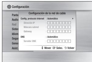SAMSUNG BDF5500E - Configuración de la red de cable - 1