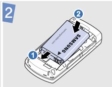 SAMSUNG SGH-P180 - Installation de la batterie et mise en charge du téléphone - 2