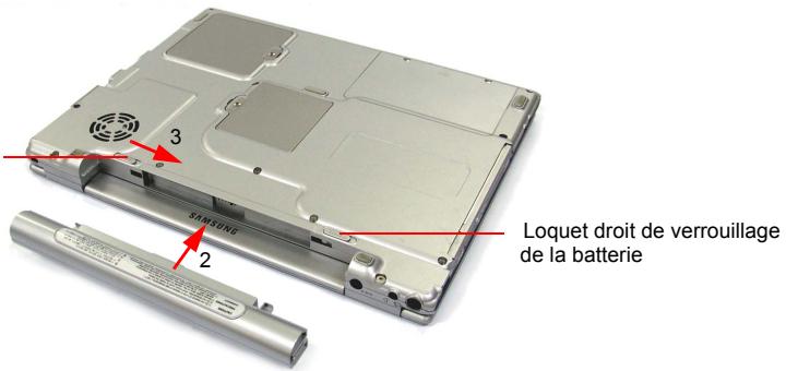 SAMSUNG NX10RP0A3J - Pour mettre en place le bloc-batterie : - 2