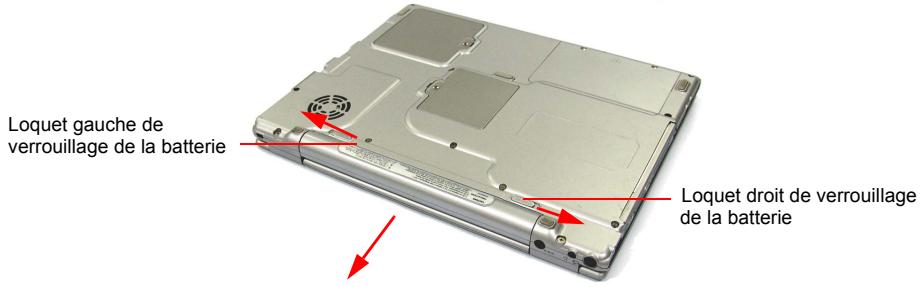 SAMSUNG NX10RP0A3J - Pour retirer la batterie de l'ordinateur, procédez comme suit : - 1