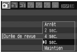 CANON EOS 450D - MENU Réglage de la durée de revue des images - 1