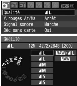 CANON EOS 450D - MENU Réglage de la qualité d'enregistrement des images - 1