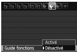 Activé Guide fonctions ▶ Désactivé