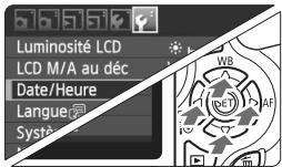 Luminosité LCD LCD M/A au déc Date/Heure Langue Systé