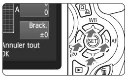 A 0 Brack. ±0 Annuler tout OK WB (SET) AF