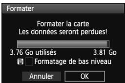 Formater Formater la carte Les données seront perdues! 3.76 Go utilisés 3.81 Go Formatage de bas niveau Annuler OK