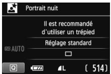 Portrait nuit Il est recommandé d'utiliser un trépied Réglage standard AUTO [ 514 ]