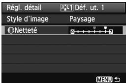 Régl. détail Style d'image Paysage ONetteé 0 - + - + - + - 7 MENU