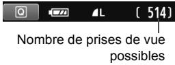 Nombre de prises de vue possibles