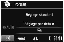 Portrait Réglage standard Réglage par défaut AUTO [ 514 ]