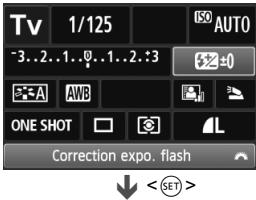 TV 1/125 ISO AUTO ~3..2..1..0..1..2..3 ±0 ←A AWB ONE SHOT L Correction expo. flash < SET >