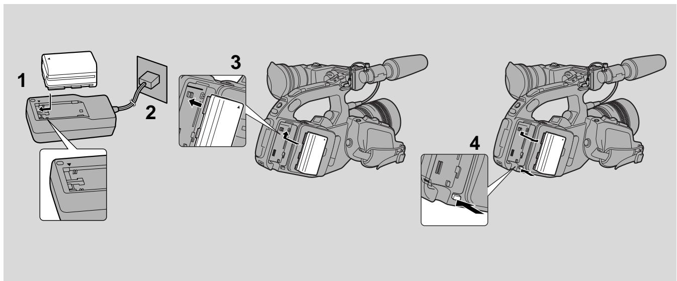 CANON XL1 - Charging and attaching the battery pack - 1