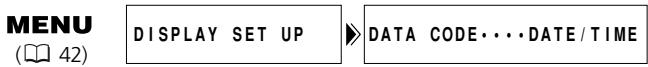 MENU ( 42) DISPLAY SET UP DATA CODE...DATE/TIME