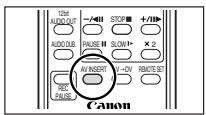 12bit AUDIO OUT -/-/100 STOP +/100 AUDIO DUB. PAUSE SLOW × 2 AV INSERT V-ON REMOTE SET RED PAUSE Canon