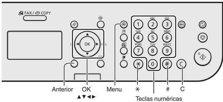 CANON L410 - Navegar no menu e método de introdução de texto - 1