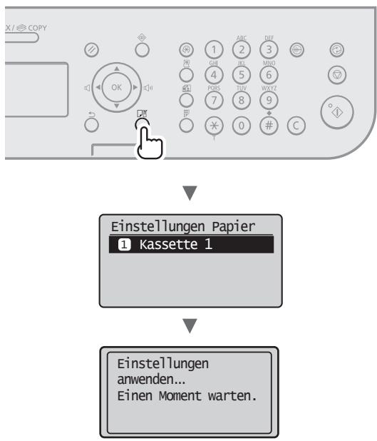 CANON L410 - Einstellen von Papierformat und Papiertype - 1