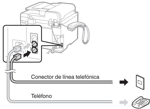 CANON L410 - Conecte un cable de téléphone. - 1