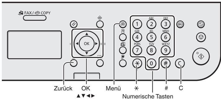 CANON L410 - Navigieren durch das Menu und Texteingabemethode - 1
