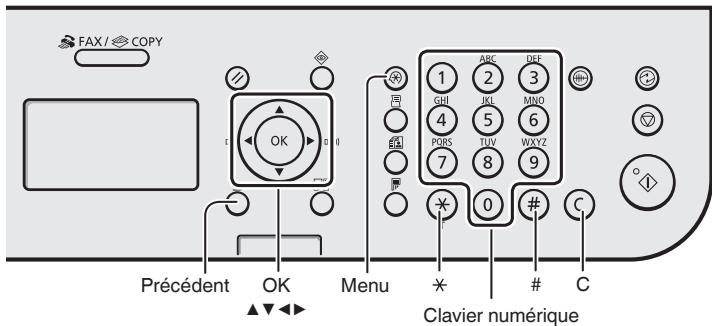 CANON L410 - Navigation dans le menu et méthode de saisie du texte - 1