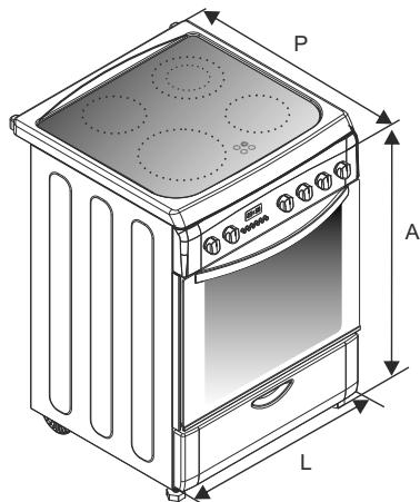 CANDY CCV5543BX/1 - DIMENSIONI DELL'ELETTRODOMESTICO - 1