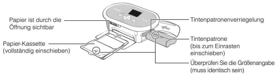 CANON SELPHY CP770 - Setzen Sie die Tintenpatrone und die Papier-Kassette ein. - 1