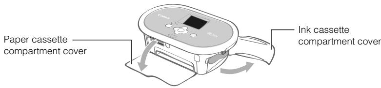 CANON SELPHY CP770 - Open the two covers of the printer. - 1