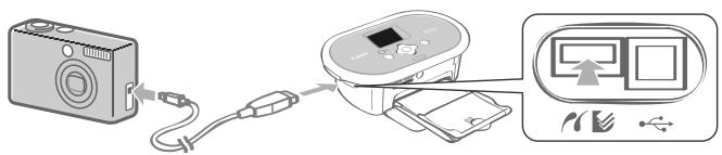 CANON SELPHY CP770 - Connect a camera with the printer using the USB cable supplied with the camera. - 1