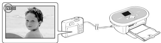 CANON SELPHY CP770 - Turn on the power of the printer first, then the camera. Play back the images with the camera. - 1