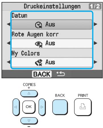 CANON SELPHY CP780 - Zeigen Sie den Einstellungsbildschirm an. - 1