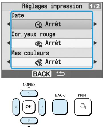 CANON SELPHY CP780 - Affichez l'écran des réglages. - 1