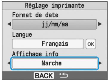 CANON SELPHY CP780 - Masquage des informations affichées à l'écran - 2