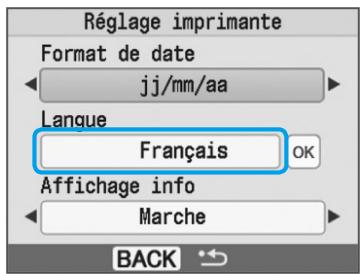 CANON SELPHY CP780 - Réglage de la langue d'affichage - 3